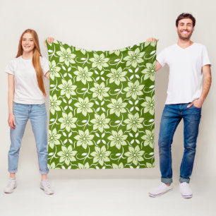 Olive Blossom Repeat Fleece Blanket