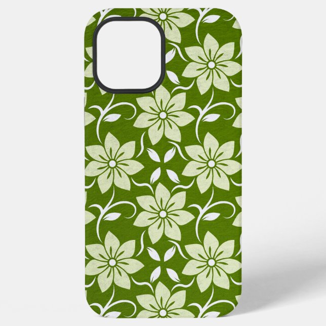 Olive Blossom Repeat iPhone Case (Back)