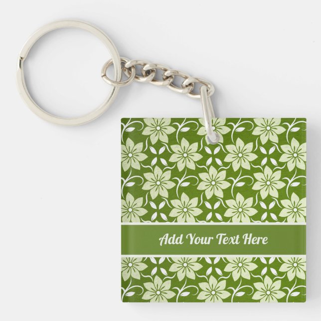 Olive Blossom Repeat Key Ring (Front)