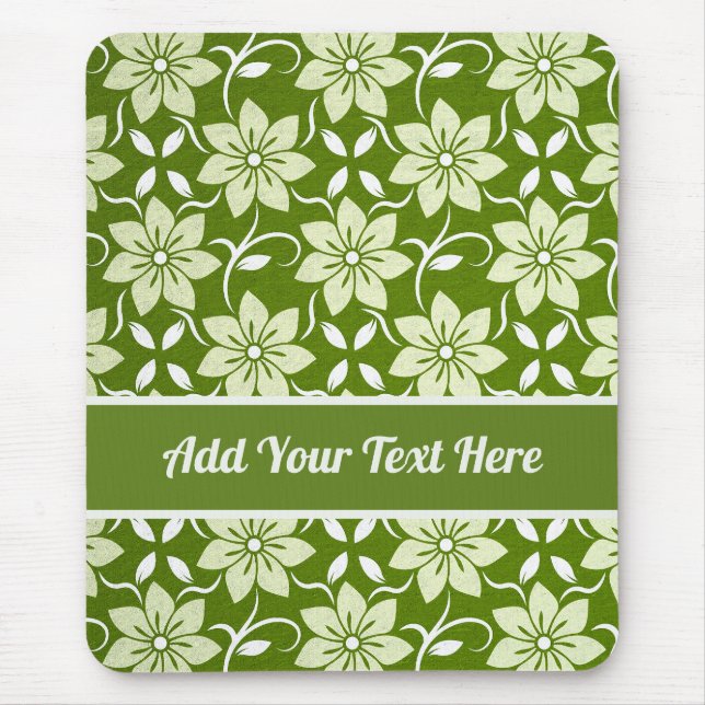 Olive Blossom Repeat Mouse Pad (Front)
