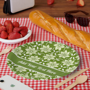 Olive Blossom Repeat Paper Plate