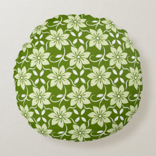 Olive Blossom Repeat Round Cushion