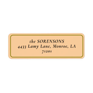 OLIVE BORDERED PEACH Return Address Label