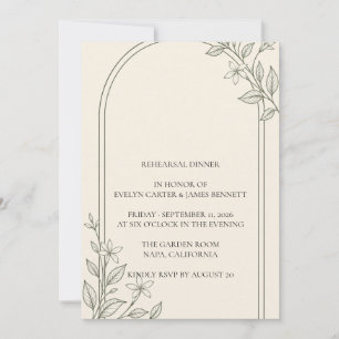 Olive Botanical Rehearsal Dinner Invitation