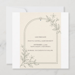 Olive Botanical Save the Date Card