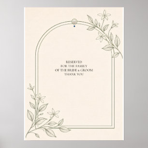 Olive Botanical Wedding Reserved Seating Sign