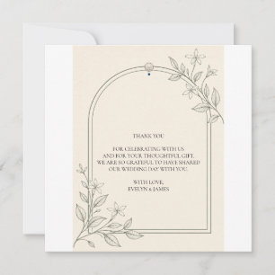 Olive Botanical Wedding Thank You Card