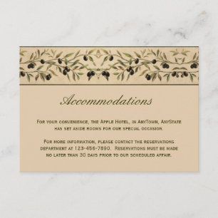 Olive Branch: A Tuscan Touch Accomodations Enclosure Card