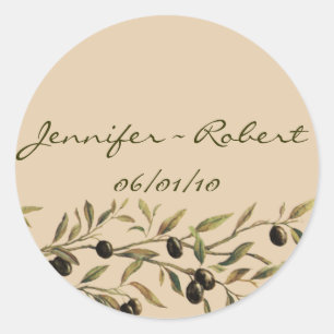 Olive Branch: A Tuscan Touch Classic Round Sticker