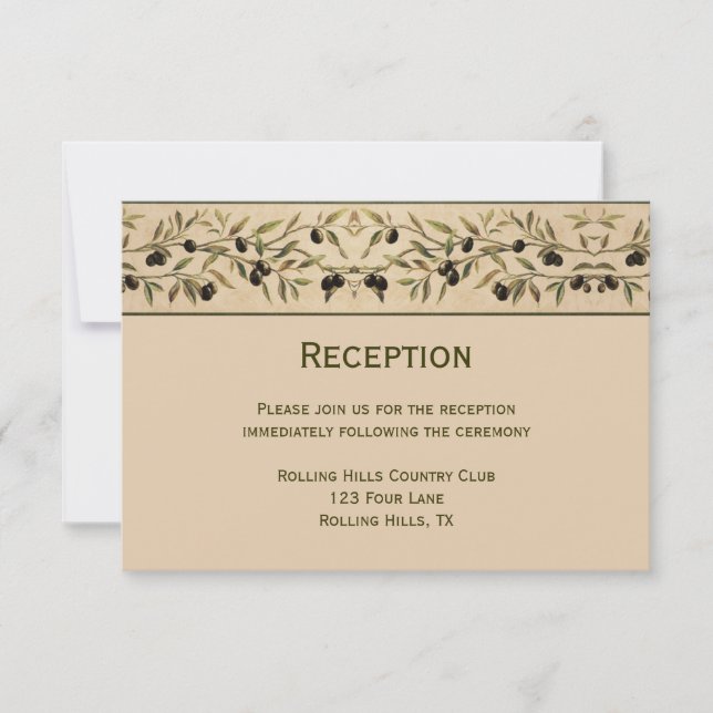 Olive Branch: A Tuscan Touch Reception Card (Front)