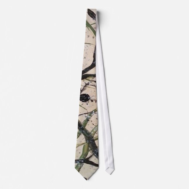 Olive Branch Abstract Art Tie (Front)
