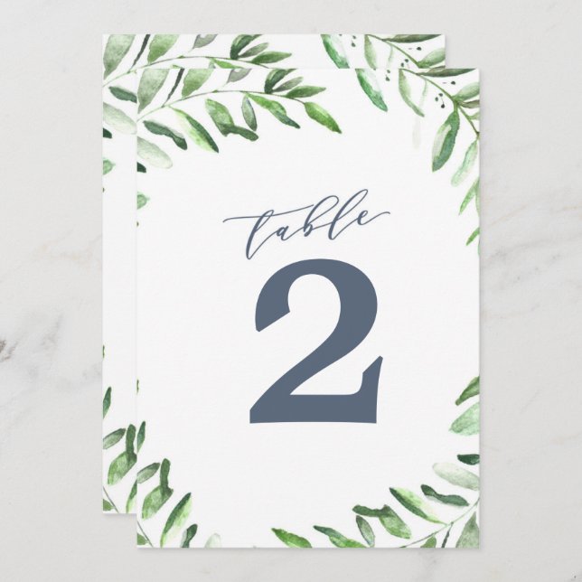 Olive Branch Boho Garden Table Number (Front/Back)