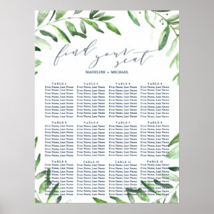 Olive Branch Boho Garden Wedding Seating Chart