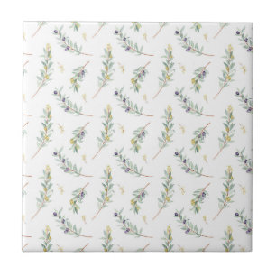 Olive Branch Botanical Rustic Pattern Tile