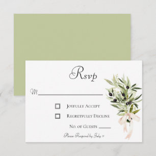 Olive Branch Bouquets Wedding RSVP Card