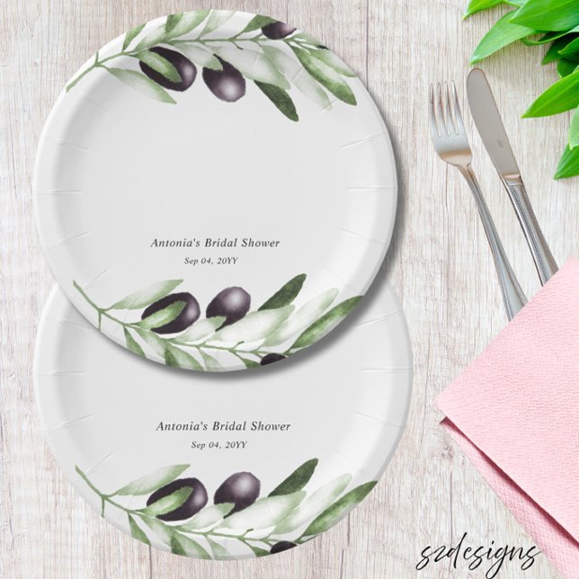 Olive Branch Bridal Shower  Paper Plate (Creator Uploaded)