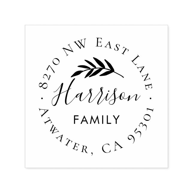 Olive Branch Circle Address Stamp (Design)