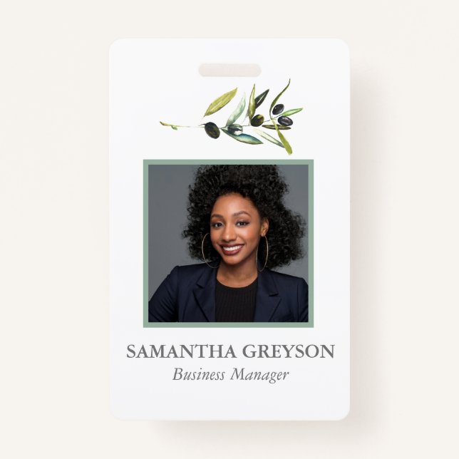 Olive Branch Custom Badges with Photo ID Badge (Front)