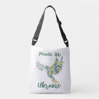 Olive branch dove of peace Ukrainian flag colours