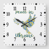 Olive branch dove of peace Ukrainian flag colours