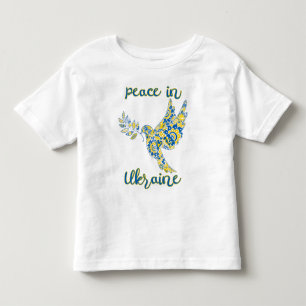 Olive branch dove of peace Ukrainian flag colours Toddler T-Shirt