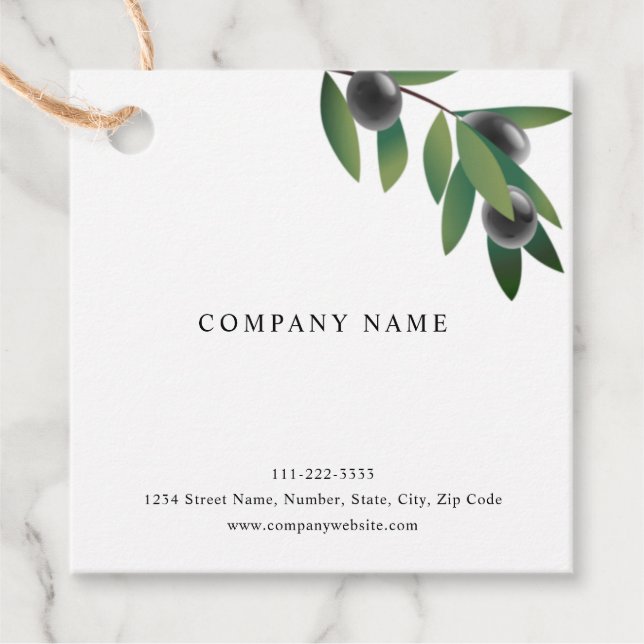 Olive Branch Favour Tags (Front)