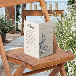 Olive Branch Folded Wedding Program