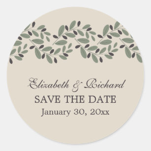 Olive branch garland wedding bridal shower invitation