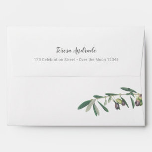 Olive Branch Greenery Botanical Bridal Shower Chic Envelope