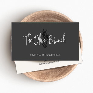 Olive Branch Italian or Greek Catering Chef Bus Business Card