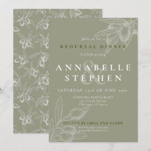 Olive Branch Mediterranean Chic Rehearsal Dinner Invitation