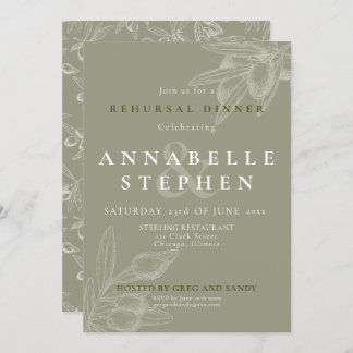 Olive Branch Mediterranean Chic Rehearsal Dinner Invitation