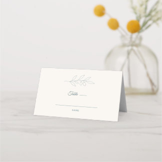 Olive Branch Minimalist Wedding Place Card
