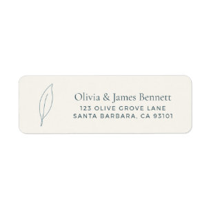 Olive Branch Minimalist Wedding Return Address