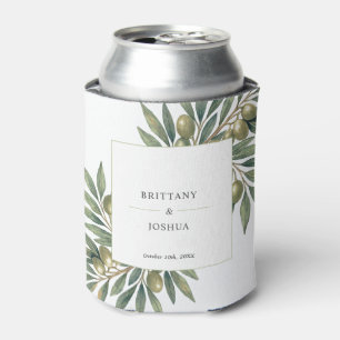 Olive Branch Modern Mediterranean Wedding  Can Cooler