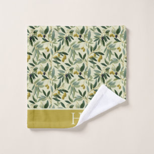 Olive Branch Monogram Initial Wash Cloth