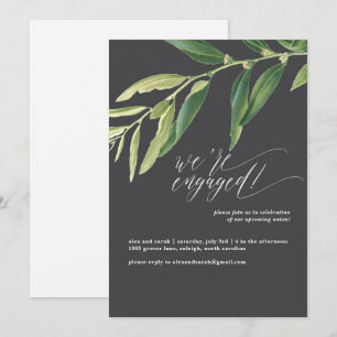 Olive Branch Moody Illustrated Engagement Party Invitation