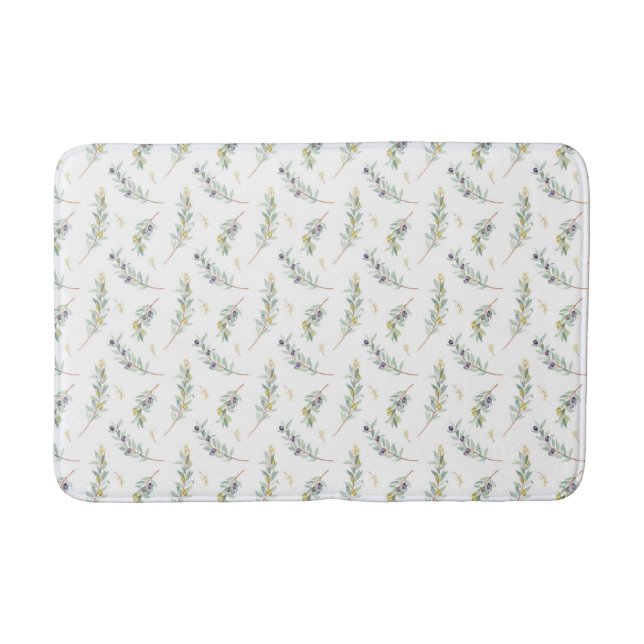 Olive Branch Neutral Botanical Bath Mat (Front)