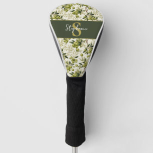 Olive Branch Pattern Mediterranean Monogram Golf Head Cover