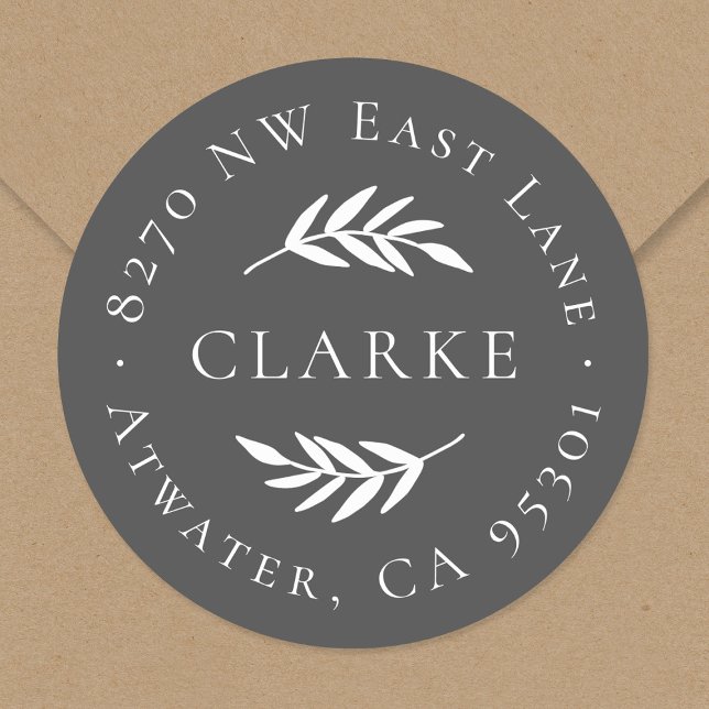 Olive Branch Round Return Address Label (Creator Uploaded)