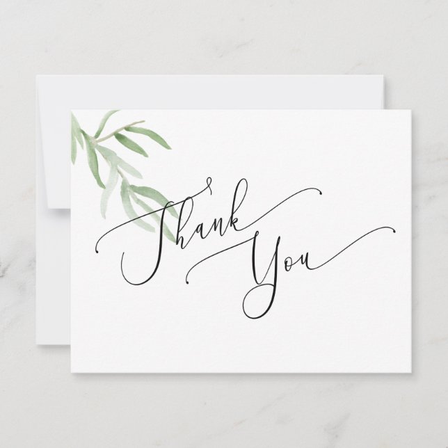 Olive Branch Thank You Card (Front)