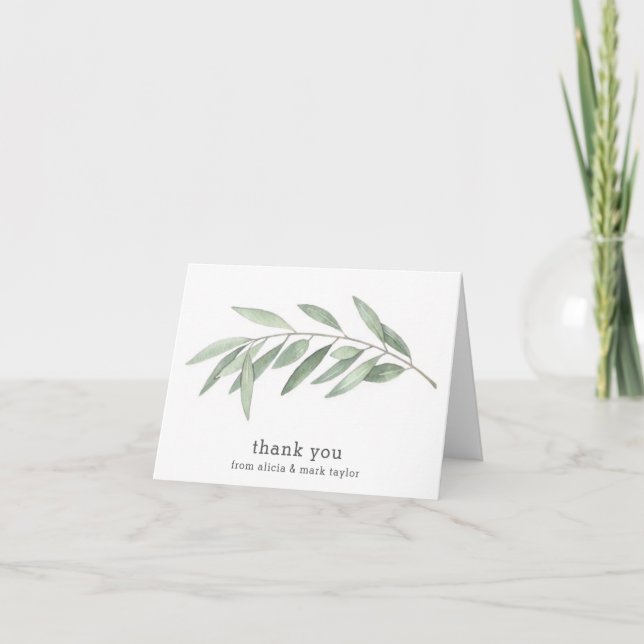 Olive Branch  Thank You Card (Front)