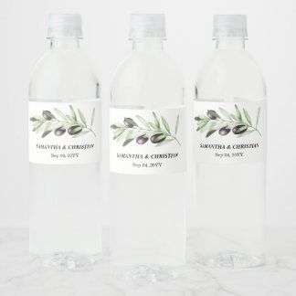 Olive Branch   Water Bottle Label