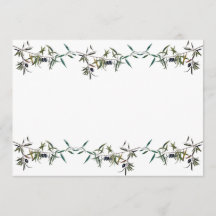 Olive branch watercolor invitation