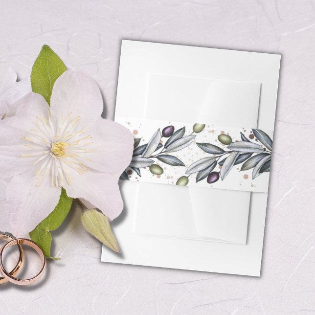 Olive Branch Wedding Belly Band Invitation Belly Band (Creator Uploaded)