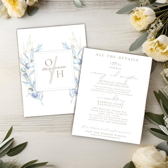 Olive Branch Wedding Details Enclosure Cards (Creator Uploaded)