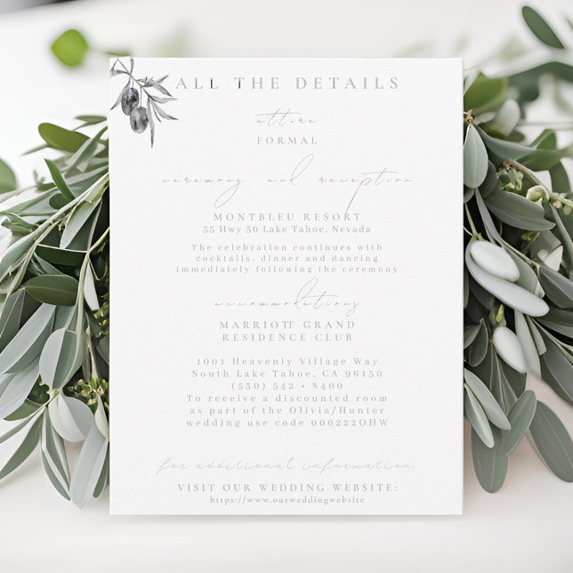 Olive Branch Wedding Details Enclosure Cards (Creator Uploaded)