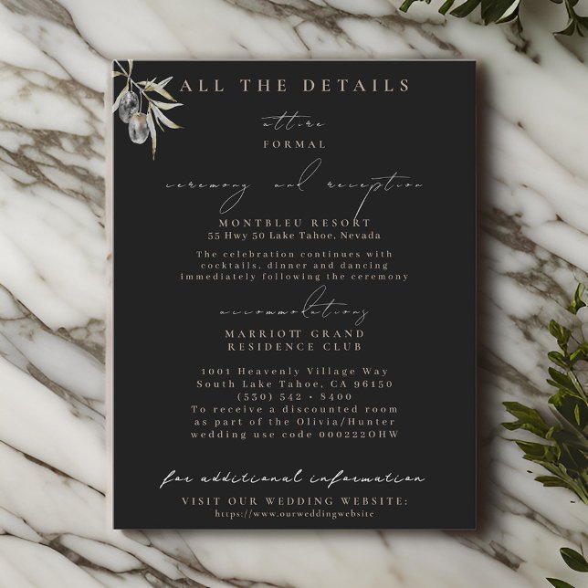 Olive Branch Wedding Details Enclosure Cards (Creator Uploaded)