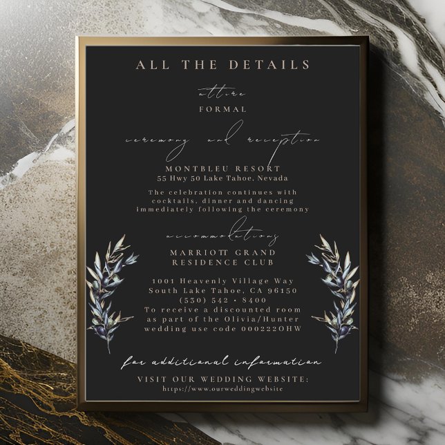 Olive Branch Wedding Details Enclosure Cards (Creator Uploaded)