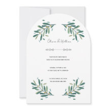 Olive Branch Wedding Invitation elegant sage green